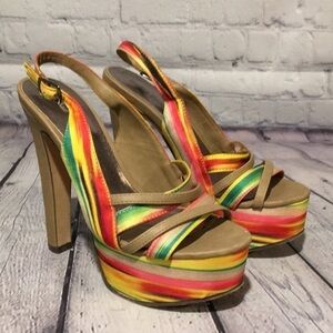 Michael Antonio “Kayla” platform Sling back heels Sz 6